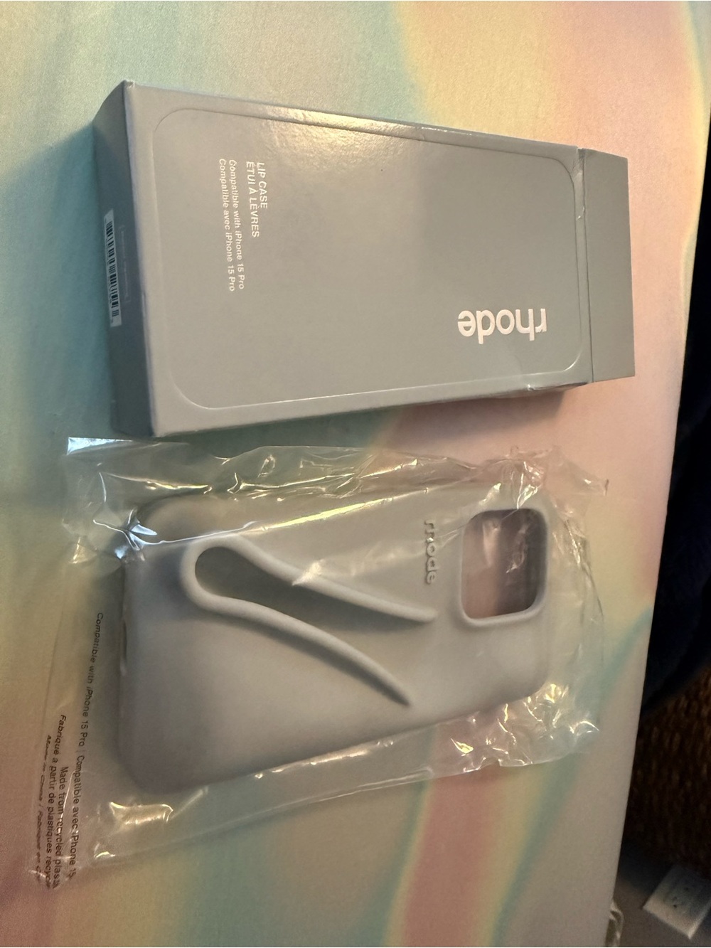 RHODE Lip Case for iPhone 15 Pro in Light Gray